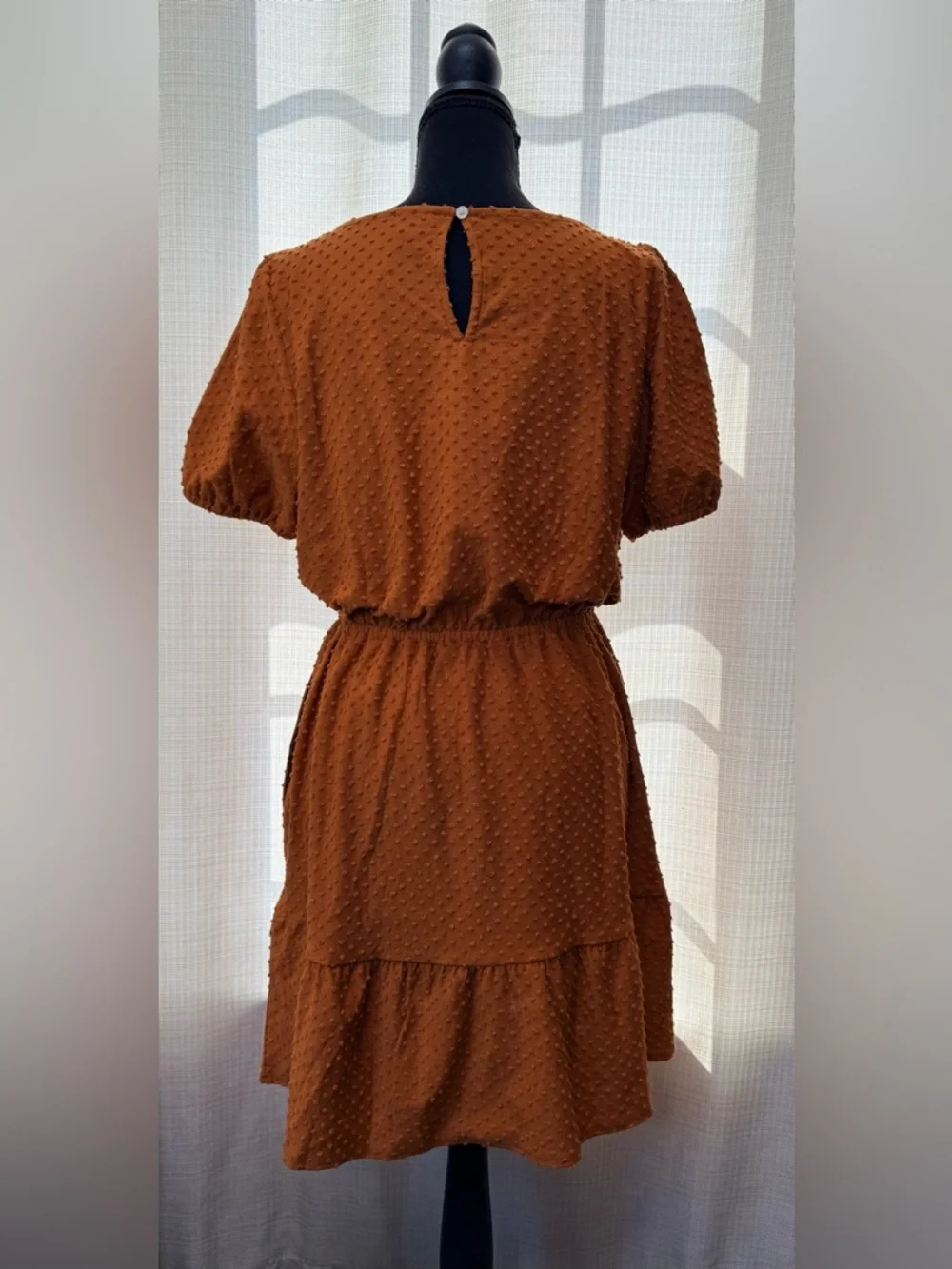 J. Crew Marigold Swiss Dot Dot Short Sleeve Polka Dot Textured Dress Sz S NWT